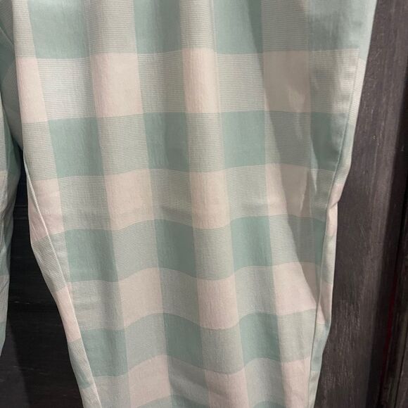 Cato Mint Green and White Checkered Capris - Picture 2 of 5